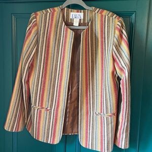 Vintage Rainbow Strip Blazer Jacket Sz Medium for oversized look